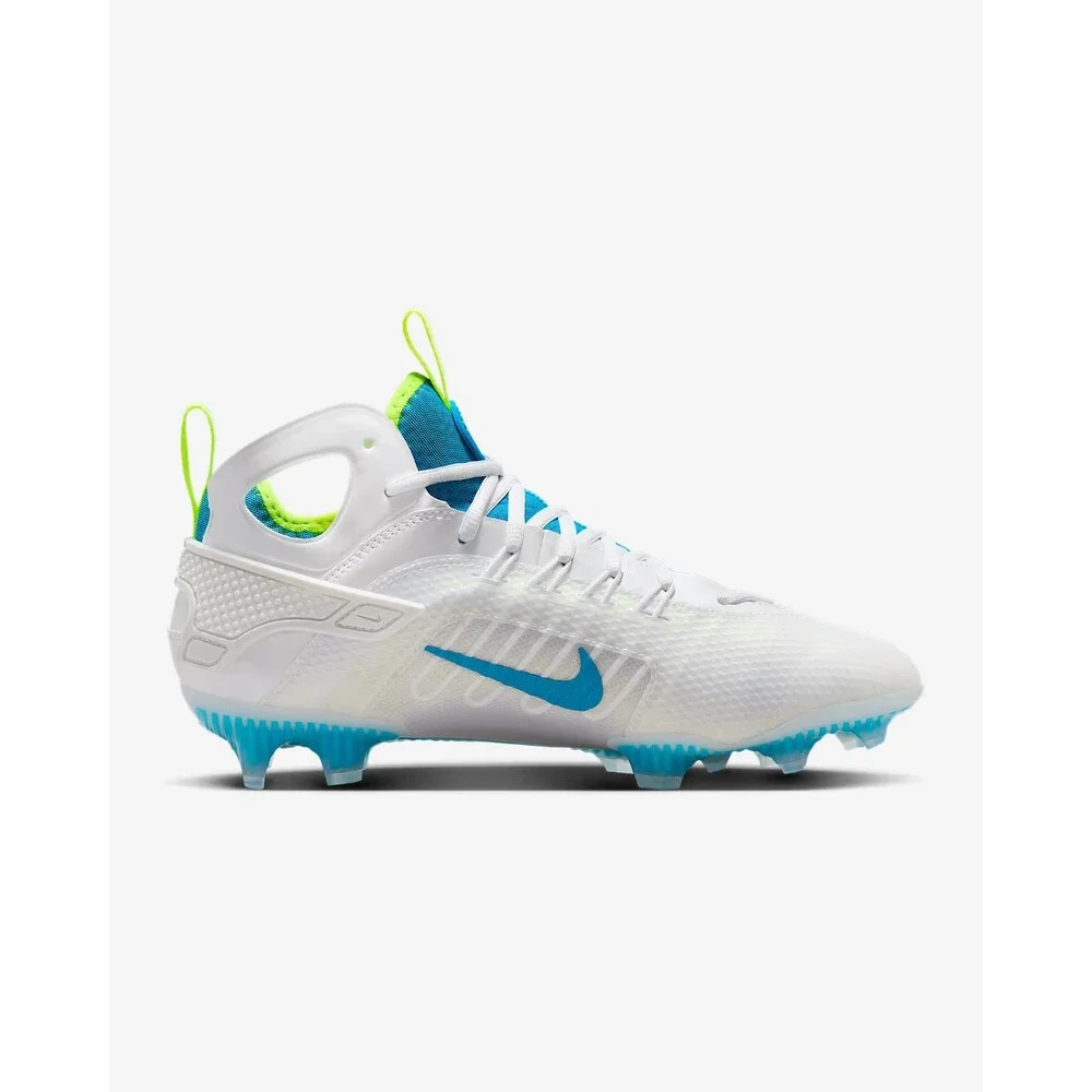 Nike Huarache 9 Elite Mid LAX SE White Blue Volt FV6149-100 Men's Size 10